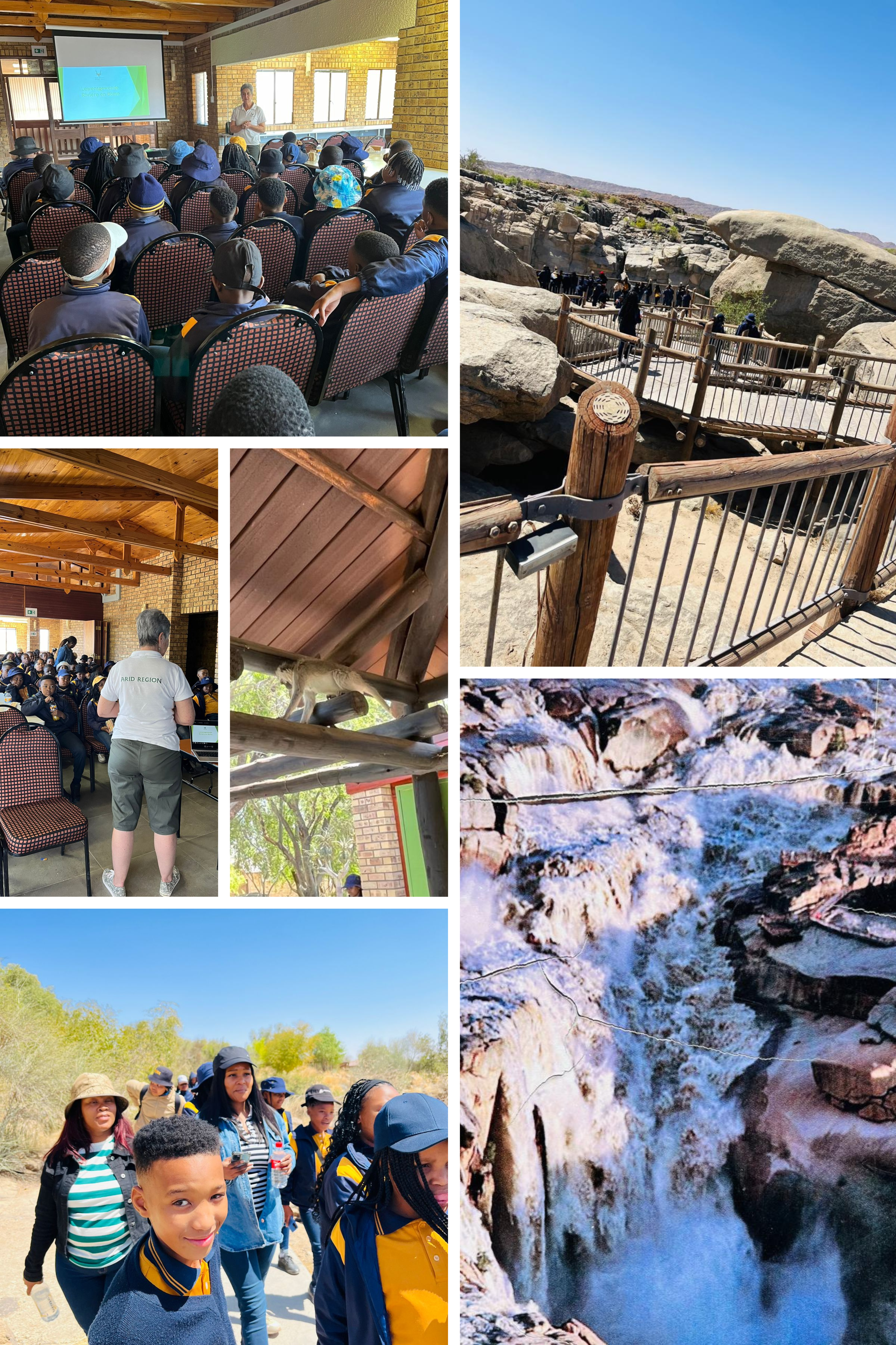 Excursion to Augrabies Falls: A Day of Adventure and Learning Friday, 20 September  On Friday, 20 September, the students of Oasis Excellence Academy embarked on an unforgettable excursion to the majestic Augrabies Falls. This trip wasn’t just about fun—it was a chance for our students to immerse themselves in nature, experience the power of the falls, and learn about South Africa’s diverse natural environment.  The day began with excitement as our learners boarded the bus, eagerly anticipating the adventure ahead. Upon arrival, the breathtaking sight of the Augrabies Falls left everyone in awe. Known as the "place of great noise" in the Khoi language, the falls lived up to its name with thunderous water crashing down from 56 meters high.  Students were guided along safe viewing platforms, learning about the geology and natural history of the area. The teaching staff, along with expert guides, explained how the Orange River carved its way through the ancient rock, creating one of South Africa's most awe-inspiring natural wonders.  Aside from the falls, the group explored the unique flora and fauna of the Augrabies Falls National Park. Our learners discovered fascinating plant species adapted to the harsh, semi-desert environment, as well as animals like klipspringers and dassies that call the area home.  A highlight of the day was a hands-on environmental lesson. Students were divided into small groups to observe and document the park’s ecosystem, learning the importance of conservation and how even small actions can protect our natural heritage.  After a packed lunch under the shade of the trees, students shared their reflections on the day's experiences. Many expressed how seeing the falls and learning about the surrounding environment deepened their appreciation for nature. It was more than just a day out—it was an extension of what we teach at Oasis Excellence Academy: the value of our natural world and our responsibility to protect it.  As we headed back to Kuruman, the chatter on the bus was filled with excitement and memories of an enriching day spent learning beyond the classroom. This excursion was not only fun but a meaningful experience that broadened our students’ understanding of the environment.  We’re proud to offer opportunities like this that combine education with real-world experiences, shaping our students into responsible, environmentally aware citizens.