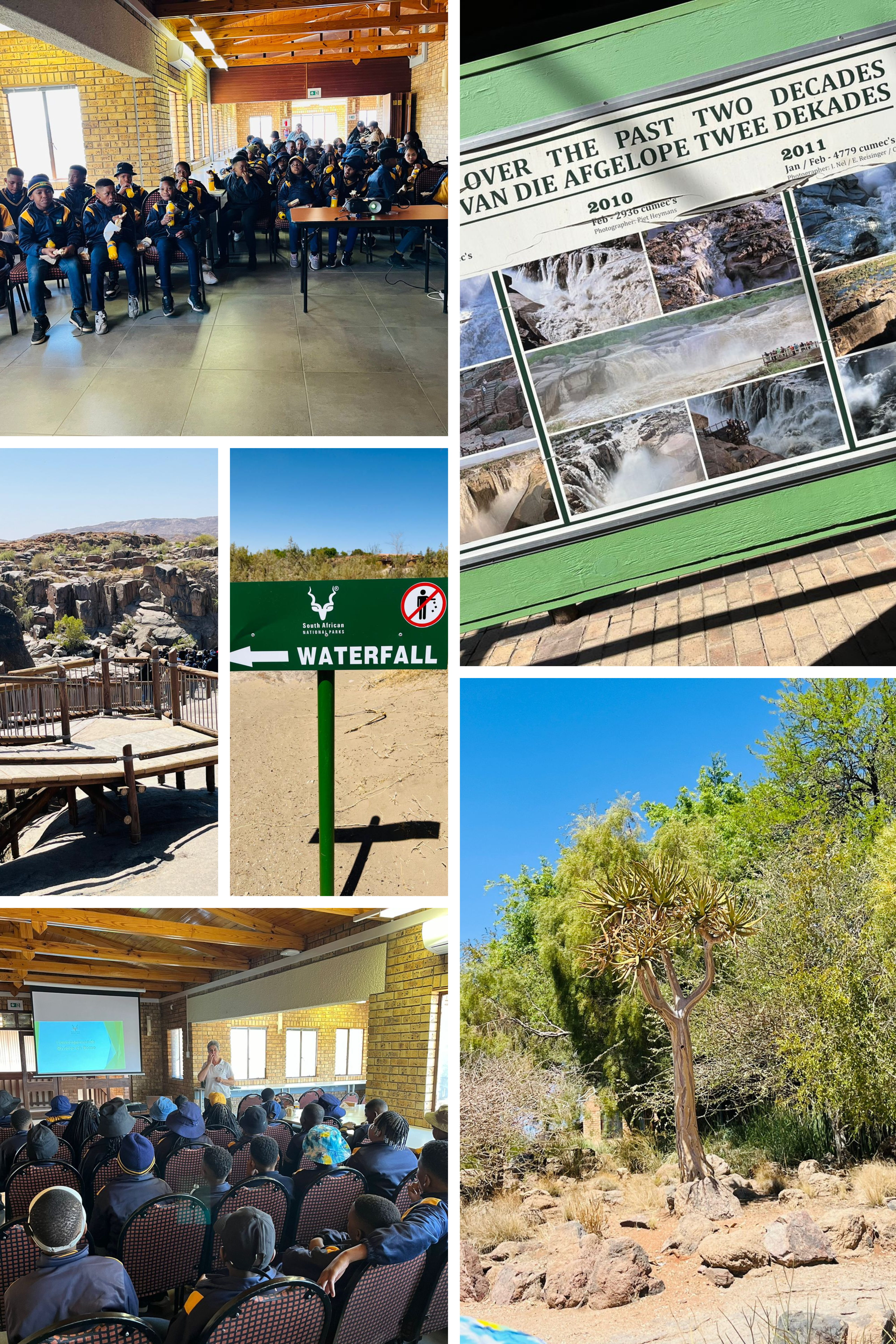 Excursion to Augrabies Falls: A Day of Adventure and Learning Friday, 20 September  On Friday, 20 September, the students of Oasis Excellence Academy embarked on an unforgettable excursion to the majestic Augrabies Falls. This trip wasn’t just about fun—it was a chance for our students to immerse themselves in nature, experience the power of the falls, and learn about South Africa’s diverse natural environment.  The day began with excitement as our learners boarded the bus, eagerly anticipating the adventure ahead. Upon arrival, the breathtaking sight of the Augrabies Falls left everyone in awe. Known as the "place of great noise" in the Khoi language, the falls lived up to its name with thunderous water crashing down from 56 meters high.  Students were guided along safe viewing platforms, learning about the geology and natural history of the area. The teaching staff, along with expert guides, explained how the Orange River carved its way through the ancient rock, creating one of South Africa's most awe-inspiring natural wonders.  Aside from the falls, the group explored the unique flora and fauna of the Augrabies Falls National Park. Our learners discovered fascinating plant species adapted to the harsh, semi-desert environment, as well as animals like klipspringers and dassies that call the area home.  A highlight of the day was a hands-on environmental lesson. Students were divided into small groups to observe and document the park’s ecosystem, learning the importance of conservation and how even small actions can protect our natural heritage.  After a packed lunch under the shade of the trees, students shared their reflections on the day's experiences. Many expressed how seeing the falls and learning about the surrounding environment deepened their appreciation for nature. It was more than just a day out—it was an extension of what we teach at Oasis Excellence Academy: the value of our natural world and our responsibility to protect it.  As we headed back to Kuruman, the chatter on the bus was filled with excitement and memories of an enriching day spent learning beyond the classroom. This excursion was not only fun but a meaningful experience that broadened our students’ understanding of the environment.  We’re proud to offer opportunities like this that combine education with real-world experiences, shaping our students into responsible, environmentally aware citizens.